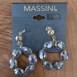 Massini Gold and Purple/Blue Faceted Earrings